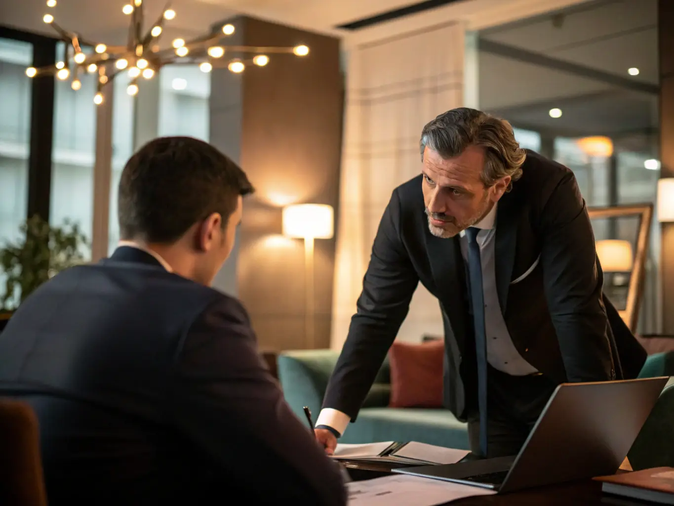 An image depicting a consultant presenting data-driven insights to a client, showcasing improved decision-making.